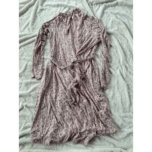 Kyte Baby Bamboo Robe S M Mauve Leopard Wrap Soft Lounge Sleepwear